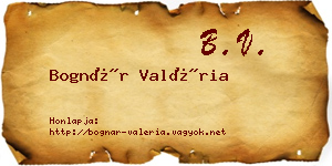 Bognár Valéria névjegykártya
